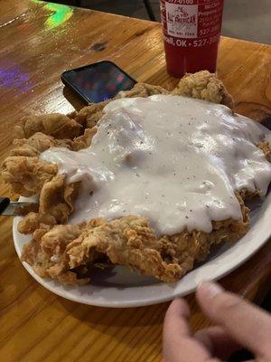 Chicken fried steak was the bomb HUGE