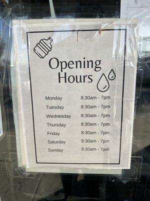 Story pure water opening hours