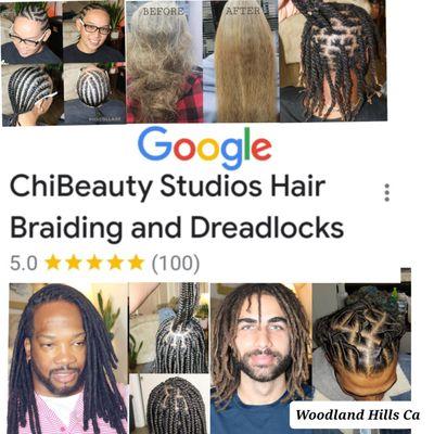 Five star rated on google check out these styles of dreadlocks and braids by ChiBeauty Studios in Woodland Hills.