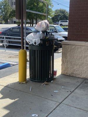 Trash outside entrance