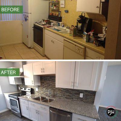 Renovated apartment kitchen.