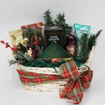 Our Seasonal Plaid Holiday gift baskets is a perfect traditional package.