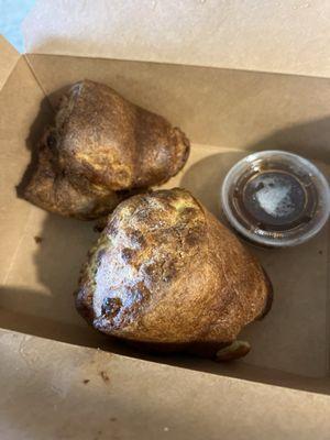 Popovers a little dark.  Still tasty with the apple