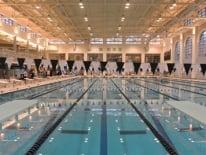 A view of the 50 meter pool at the Wilson Aquatic Center