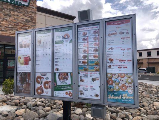 Drive thru menu