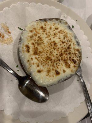 The French onion soup. My anniversary tradition