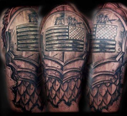 American armor shield tattoo