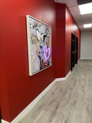 Hallway to suite 106 Elevate Health and Wellness therapy room