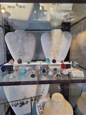 Unique handmade jewelry made by domestic and international artists are sold and displayed