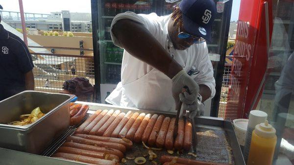 Sidney Bryant Cooking The Slugger Dogs