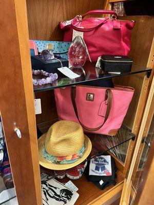 New Coach and new Dooney and Bourke handbags. Tommy Bahama Fedora Jewelry