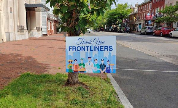 Thank You Frontliners Yard Sign