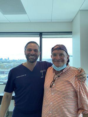 Dr Farzin Kabaei & Iduring a post-op check up from total shoulder replacement (arthroplasty-TSA).