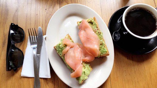 Avocado Toast topped with Salmon