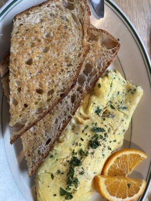 Herb and cheese omelet