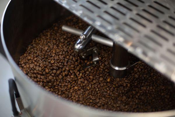 Freshly roasted coffee beans