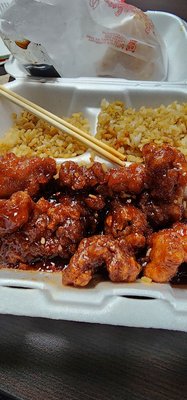 General tso lunch special, comes with crab Rangoon!