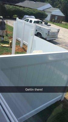 6' white vinyl privacy fence