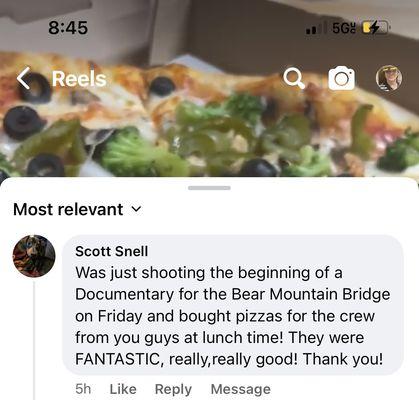 Bear Mountain Pizza getting great reviews