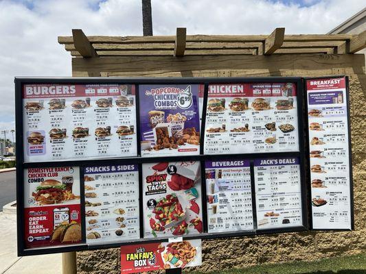 Drive thru menu options