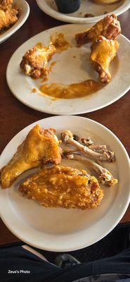 Size of these mammoth wings on appetizer plates