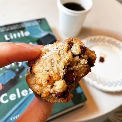 Vegan gluten free tahini chocolate chip cookie