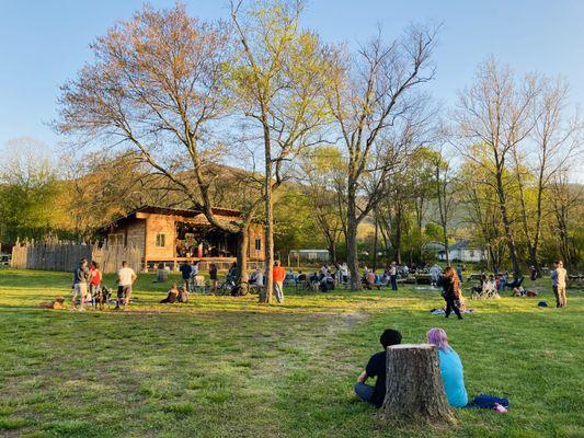 Pisgah outdoor stage and taproom. We no longer have an indoor taproom. We are in the process of creating a new indoor taproom.