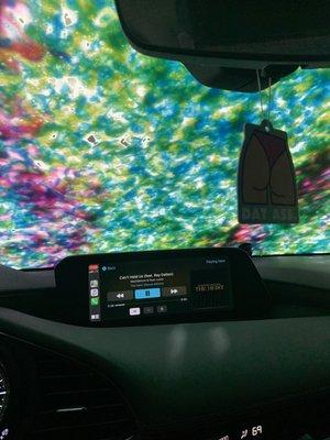 Very colorful car wash