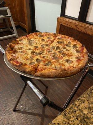 Pizza with sausage