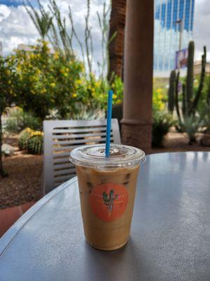 Seasonal Honey latte, delicious, really enjoyed sitting outside!