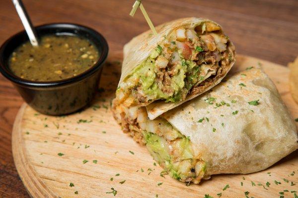 California Burrito. Carne Asada, french fries, cheese, sour cream and guacamole.