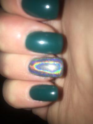 Gel polish and hologram nail