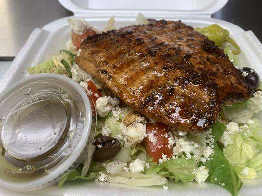 Greek Salad with Salmon