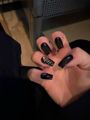 Full set Halloween/Spider Web nails by Mark