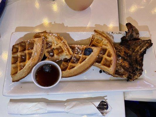 Waffles w/ pork chops