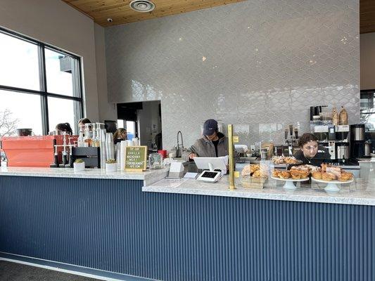 Main counter and pastries