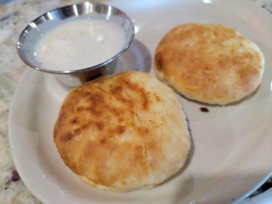 Side of biscuit and gravy.