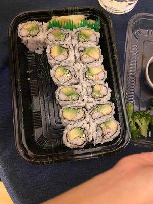 Three roll lunch special - 18 pcs total (son already ate a few ;)) He liked it!