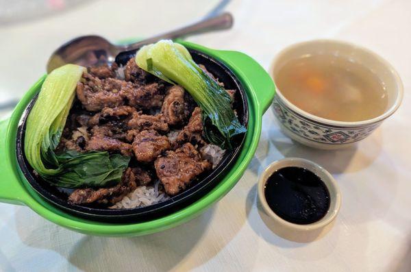 Black beans fair ribs claypot rice meal