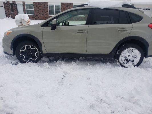 Vehicle after we got it out of the snow.