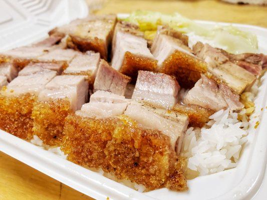 Roast pork belly over rice