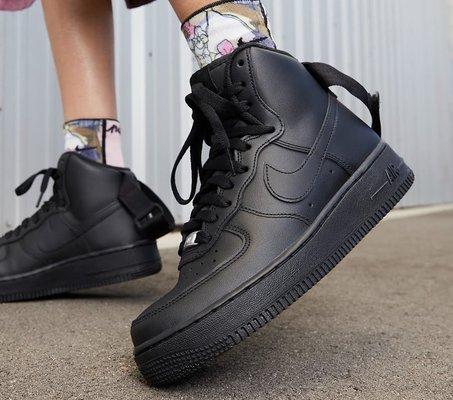 Nike Air Force 1 High Triple Black Street Cred Sneakers