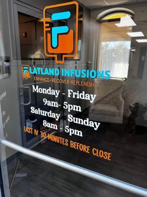 Flatland Infusions hours