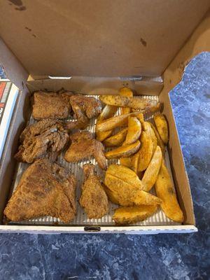 6 piece chicken and wedges