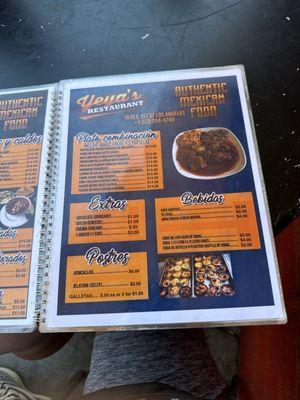 Partial menu