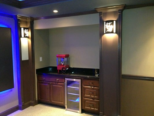 Little recessed stand inside the home theater