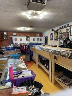 Inside the record shop