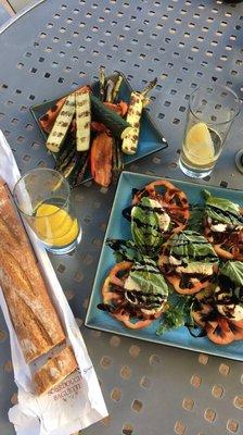 Grilled veggies and caprese salad - easy summer dinner!