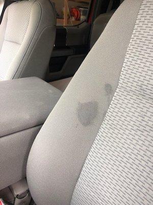 Oil stain from Rapid Lube