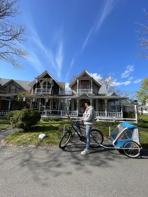 Bike with dog carriage- perfect for exploring Martha's Vineyard !